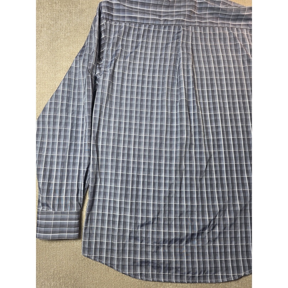 Black Trail Outfitter Men's Medium Gray Plaid Long Sleeve Button Down Shirt - Picture 11 of 13